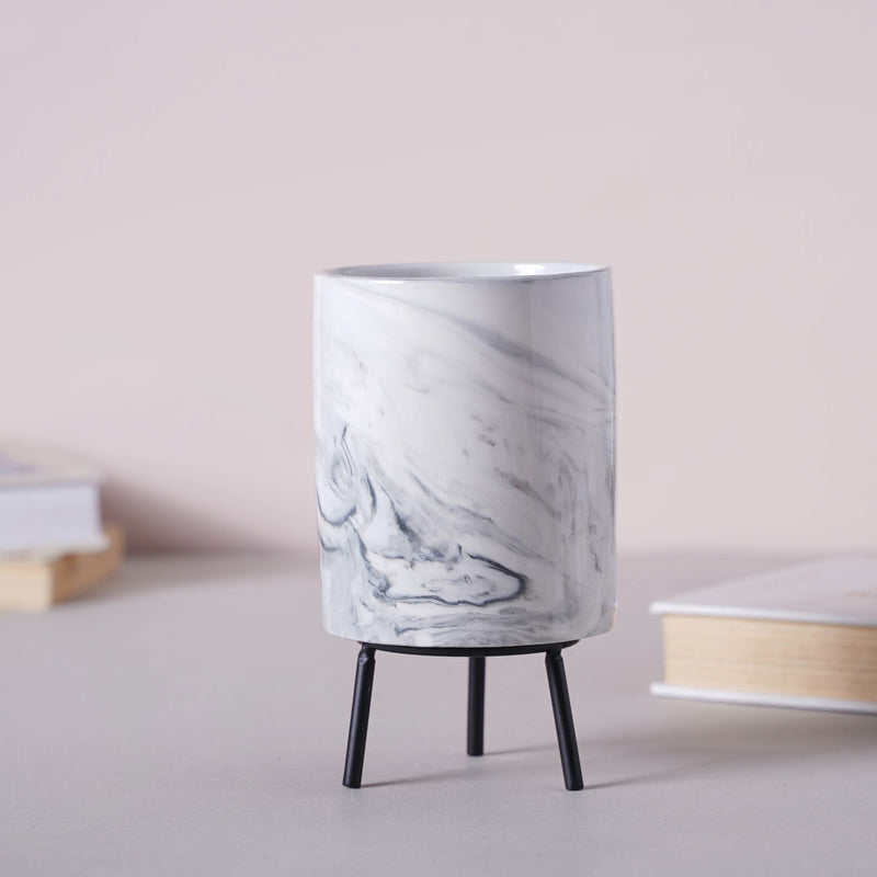 Marble Ceramic Indoor Planter- Large - Plant pot and plant stands | Room decor items