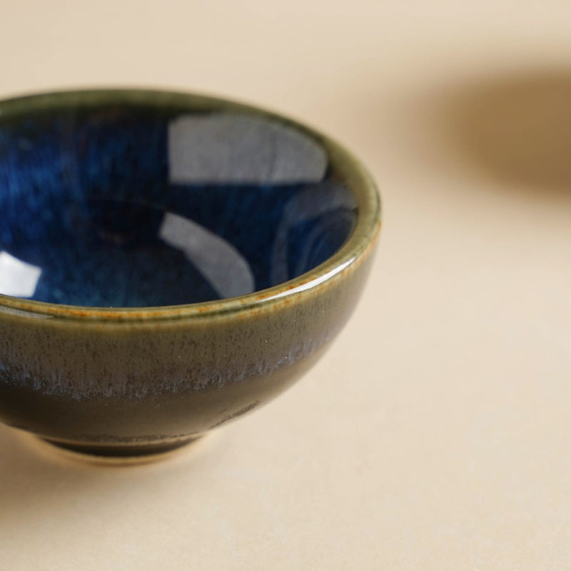 Sapphire Glazed Dip Bowl Blue 50 ml - Bowl, ceramic bowl, dip bowls, chutney bowl, dip bowls ceramic | Bowls for dining table & home decor 