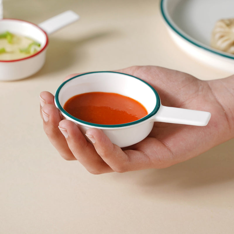 Toujours Dip Bowl With Handle - Bowl, ceramic bowl, dip bowls, chutney bowl, dip bowls ceramic | Bowls for dining table & home decor 