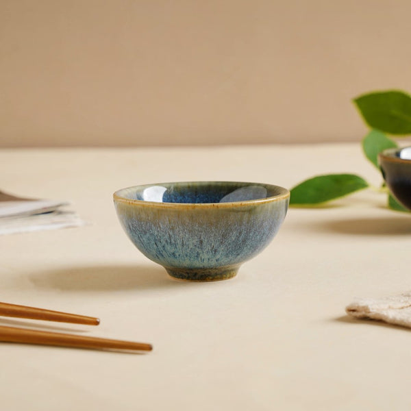 Sapphire Glazed Ceramic Dip Bowl Blue 50 ml