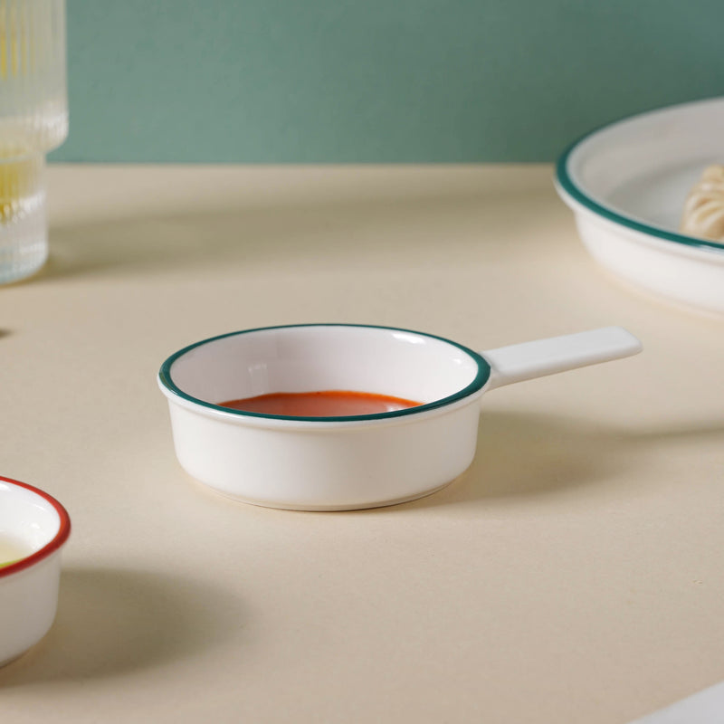 Toujours Dip Bowl With Handle - Bowl, ceramic bowl, dip bowls, chutney bowl, dip bowls ceramic | Bowls for dining table & home decor 