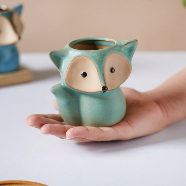 Foxy Ceramic Planter Teal Green - Indoor planters and flower pots | Home decor items
