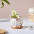 Cinzia Marble Patterned Planter With Coaster