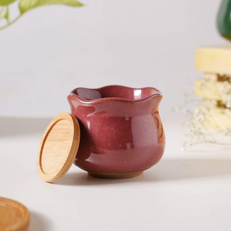 Botanica Brown Ceramic Planter With Coaster - Indoor planters and flower pots | Home decor items