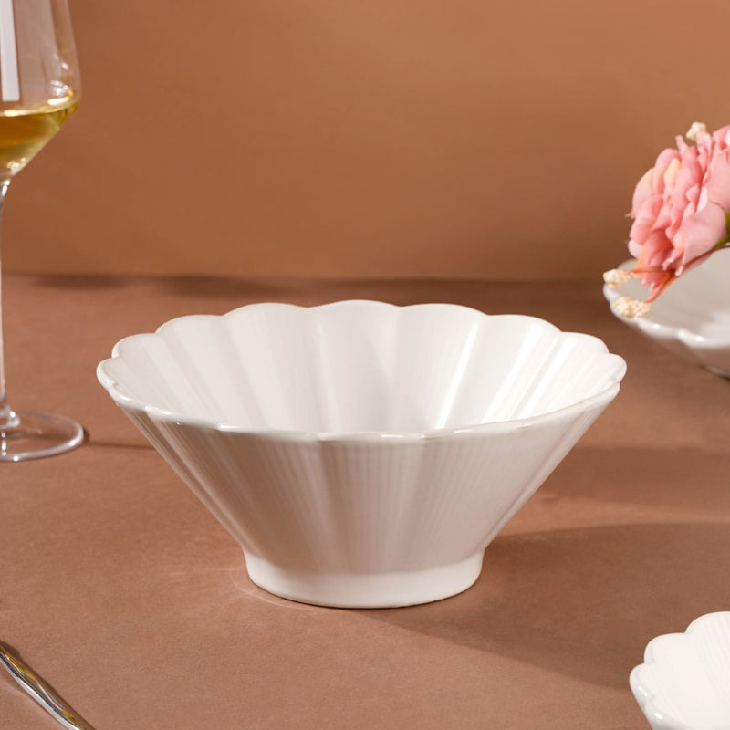 Ocean Ramen Bowl White Large 1L - Soup bowl, ceramic bowl, ramen bowl, serving bowls, salad bowls, noodle bowl | Bowls for dining table & home decor