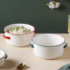 Toujours Serving Bowl With Handle - Bowl, ceramic bowl, serving bowls, noodle bowl, salad bowls, bowl for snacks, baking bowls, large serving bowl, bowl with handle | Bowls for dining table & home decor