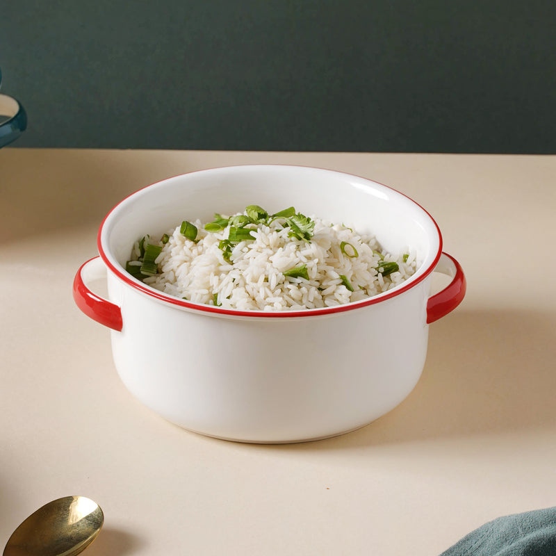 Toujours Serving Bowl With Handle - Bowl, ceramic bowl, serving bowls, noodle bowl, salad bowls, bowl for snacks, baking bowls, large serving bowl, bowl with handle | Bowls for dining table & home decor
