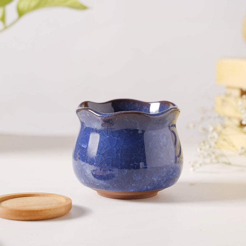 Botanica Azure Ceramic Planter With Coaster - Indoor planters and flower pots | Home decor items