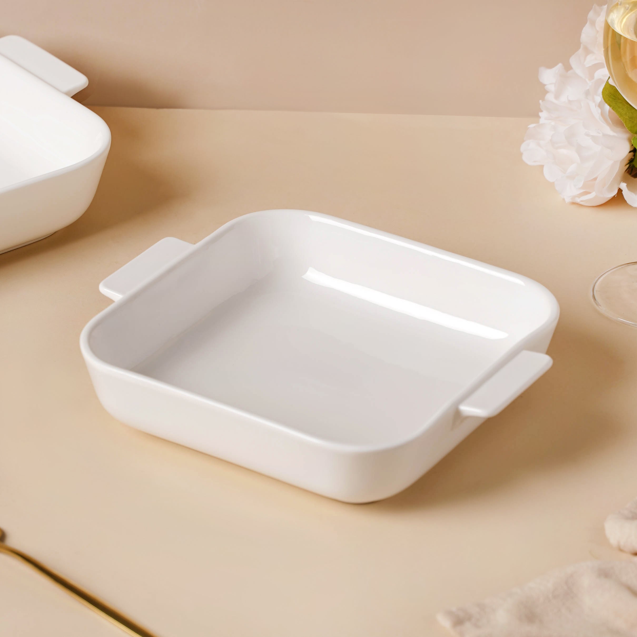 Square ceramic 2025 baking dish