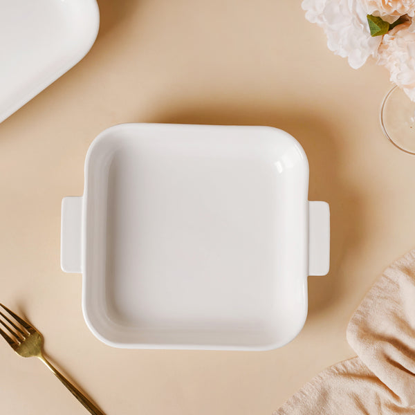 Serena Lily White Ceramic Baking Plate Small - Baking Dish