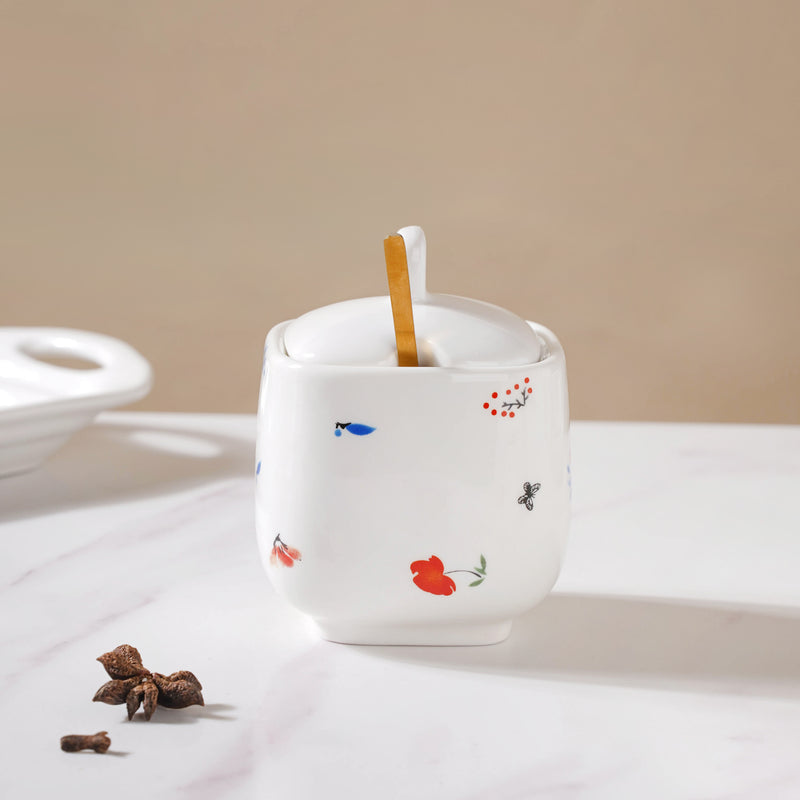 Floral Spice Jar Set Of 3 - Jar