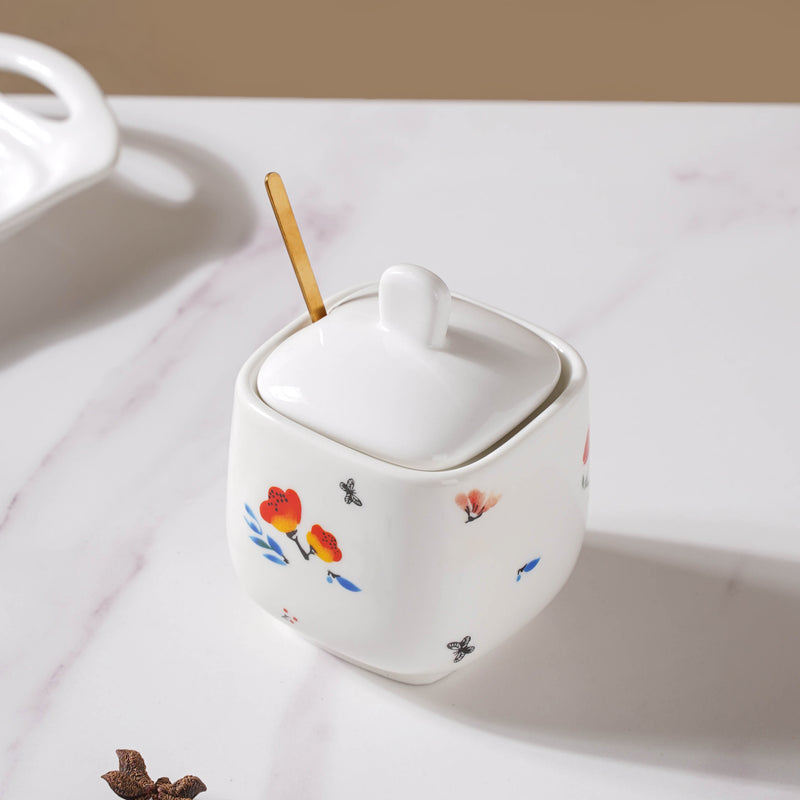 Floral Spice Jar Set Of 3 - Jar