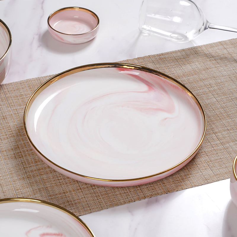 Pink Marble 26 Piece Dinnerware For 6