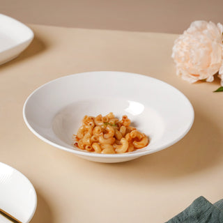 Serena Lily White Ceramic Pasta Plate