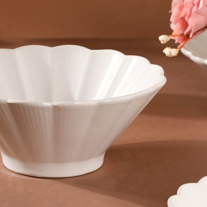 Ocean Ramen Bowl White Large 1L - Soup bowl, ceramic bowl, ramen bowl, serving bowls, salad bowls, noodle bowl | Bowls for dining table & home decor