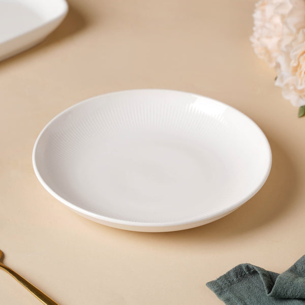 Serena Pearly White Snack Plate 8 Inch - Serving plate, snack plate, dessert plate | Plates for dining & home decor