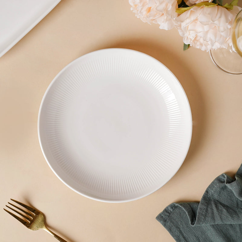 Serena Pearly White Snack Plate 8 Inch - Serving plate, snack plate, dessert plate | Plates for dining & home decor