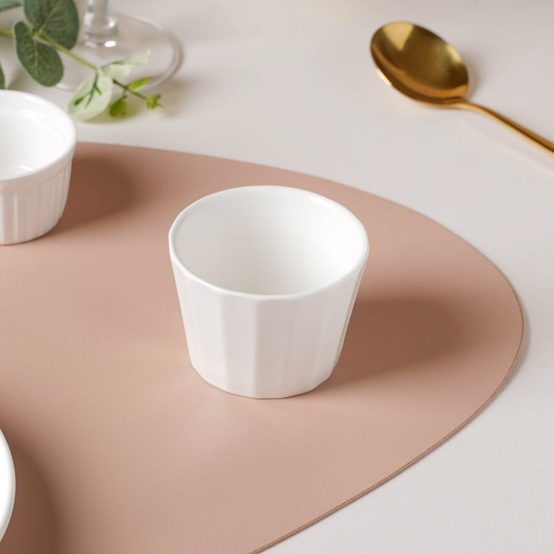 Serena Pearly White Ceramic Dip Bowl 150 ml - Bowl, ceramic bowl, dip bowls, chutney bowl, dip bowls ceramic | Bowls for dining table & home decor 