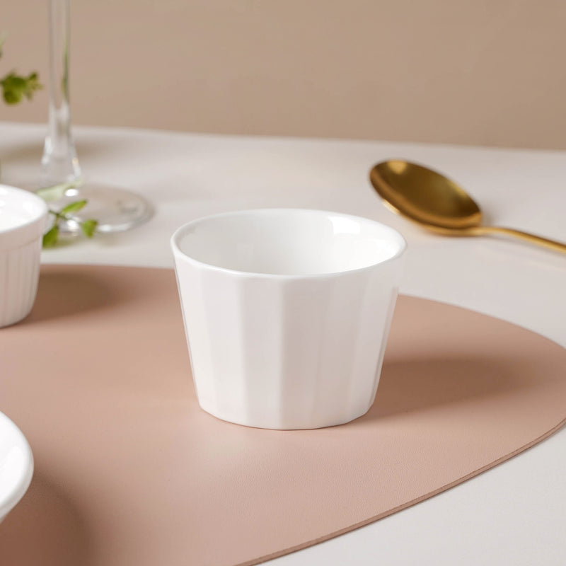 Serena Pearly White Ceramic Dip Bowl 150 ml - Bowl, ceramic bowl, dip bowls, chutney bowl, dip bowls ceramic | Bowls for dining table & home decor 