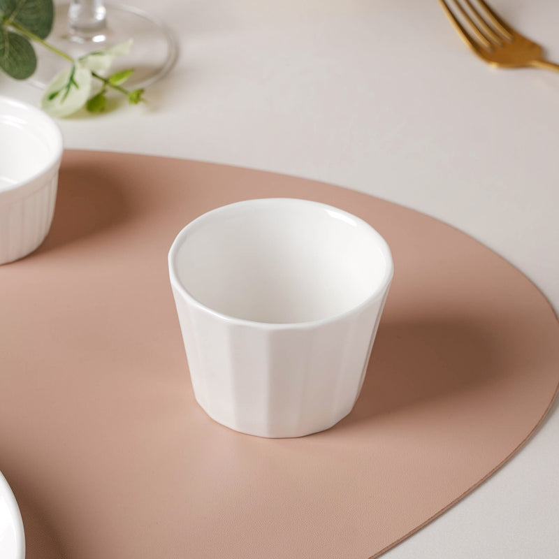 Serena Pearly White Ceramic Dip Bowl 150 ml - Bowl, ceramic bowl, dip bowls, chutney bowl, dip bowls ceramic | Bowls for dining table & home decor 