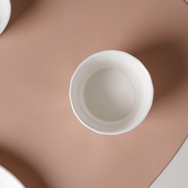 Serena Pearly White Ceramic Dip Bowl 150 ml - Bowl, ceramic bowl, dip bowls, chutney bowl, dip bowls ceramic | Bowls for dining table & home decor 