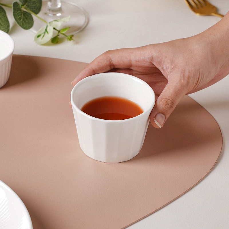 Serena Pearly White Ceramic Dip Bowl 150 ml - Bowl, ceramic bowl, dip bowls, chutney bowl, dip bowls ceramic | Bowls for dining table & home decor 