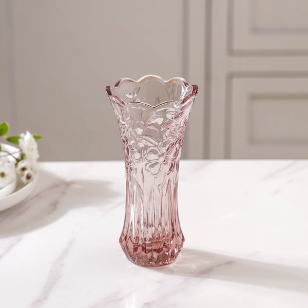 Pink Glass Flower Vase