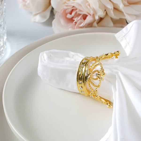 Gold Serviette Crown Ring