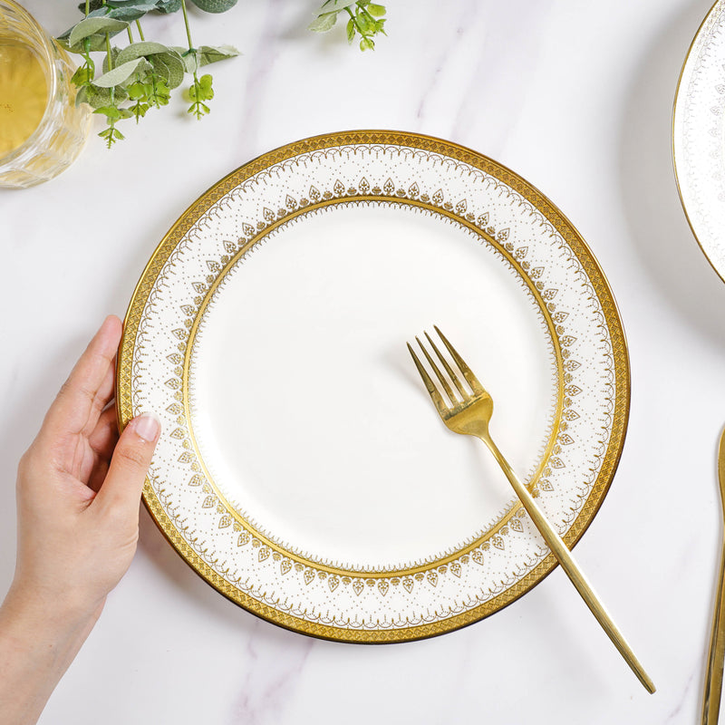 Aurelea Festive Dinner Plate - Serving plate, lunch plate, ceramic dinner plates| Plates for dining table & home decor