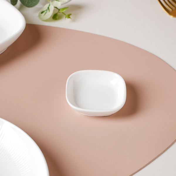 Serena Lily White Ceramic Square Dip Dish 10 ml - Bowl, ceramic bowl, dip bowls, chutney bowl, dip bowls ceramic | Bowls for dining table & home decor 