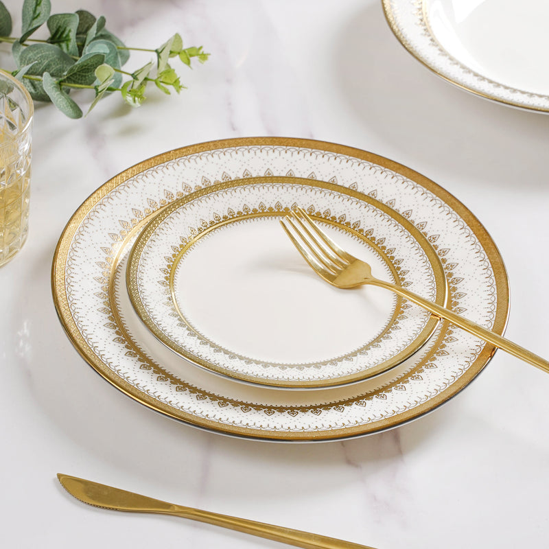 Aurelea Festive Dinner Plate - Serving plate, lunch plate, ceramic dinner plates| Plates for dining table & home decor