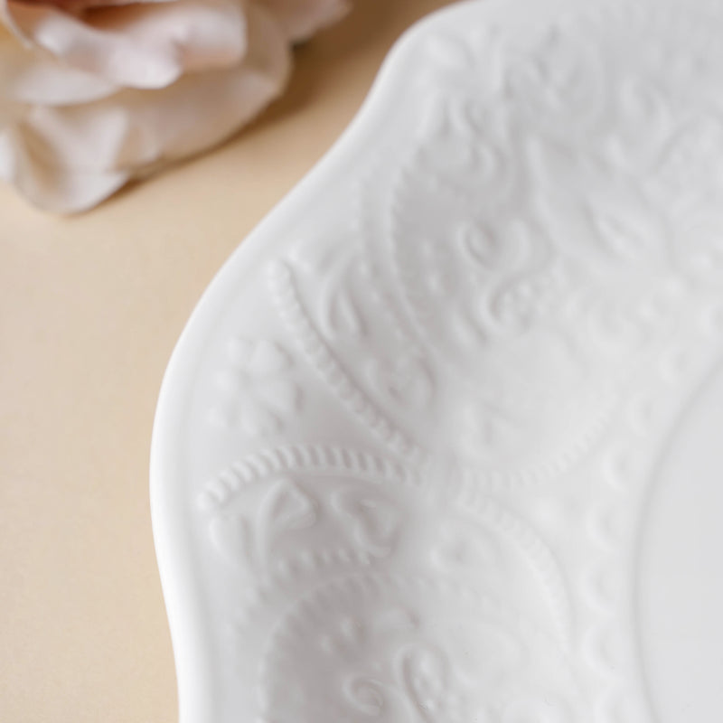 Serena Lily White Dinner Plate 10.5 Inch - Serving plate, rice plate, ceramic dinner plates| Plates for dining table & home decor