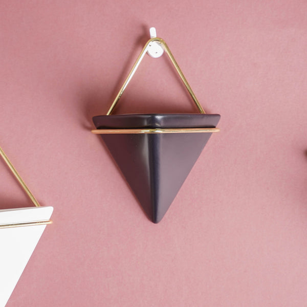 Triangular Ceramic Wall Planter Small - Indoor planters and flower pots | Home decor items