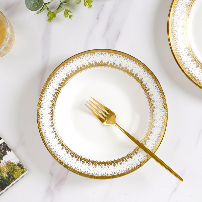 Aurelea Festive Pasta Plate - Serving plate, pasta plate, lunch plate, deep plate | Plates for dining table & home decor