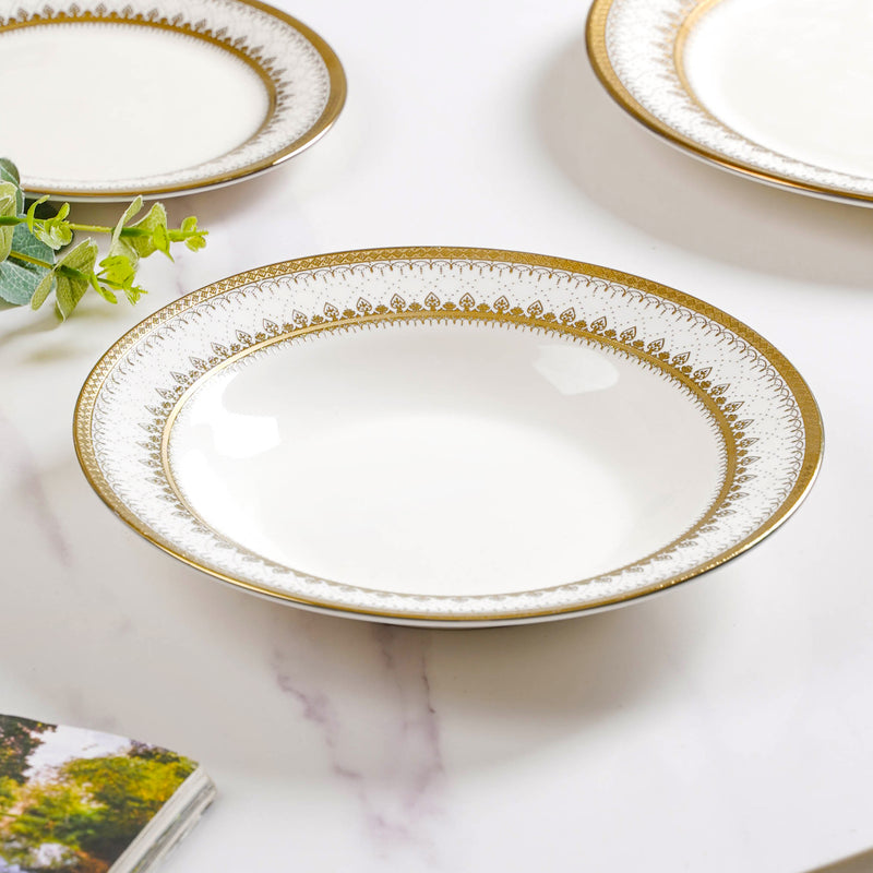 Aurelea Festive Pasta Plate - Serving plate, pasta plate, lunch plate, deep plate | Plates for dining table & home decor