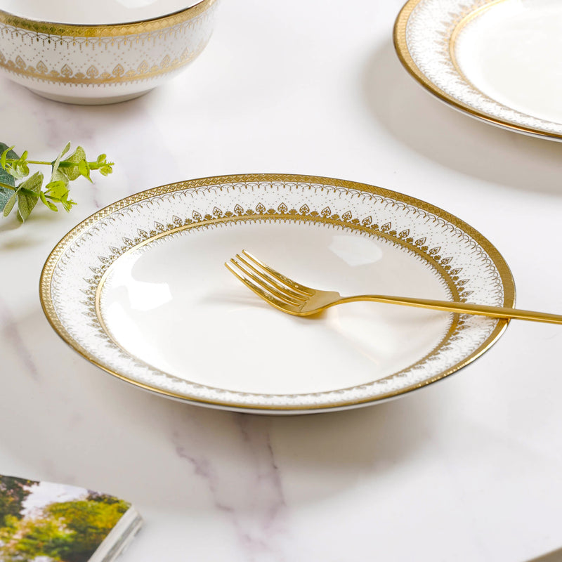 Aurelea Festive Pasta Plate - Serving plate, pasta plate, lunch plate, deep plate | Plates for dining table & home decor