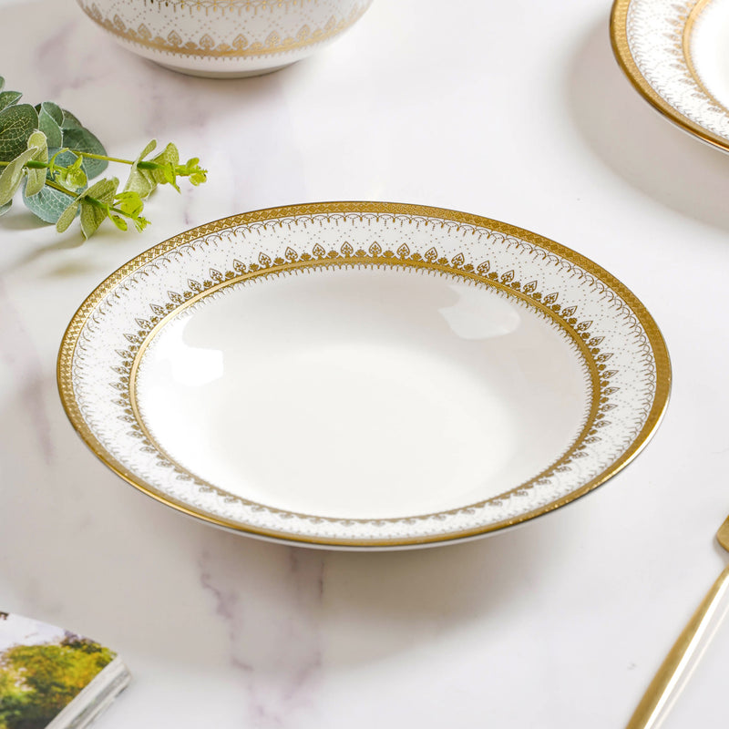 Aurelea Festive Pasta Plate - Serving plate, pasta plate, lunch plate, deep plate | Plates for dining table & home decor