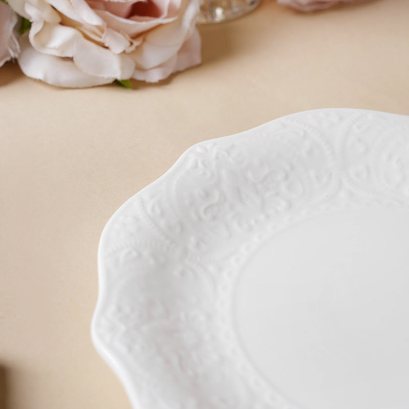 Serena Pearly White Snack Plate 8.5 Inch - Serving plate, snack plate, dessert plate | Plates for dining & home decor