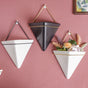 Triangular Ceramic Pot with Holder Large - Indoor planters and flower pots | Home decor items