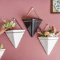 Triangular Ceramic Pot with Holder Large - Indoor planters and flower pots | Home decor items