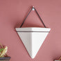 Triangular Ceramic Pot with Holder Large - Indoor planters and flower pots | Home decor items