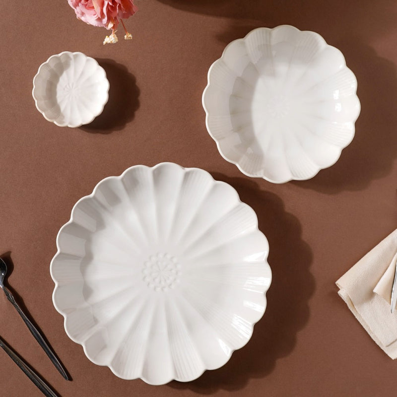 Ocean Ceramic Salad Plate White 7 Inch - Serving plate, snack plate, dessert plate | Plates for dining & home decor