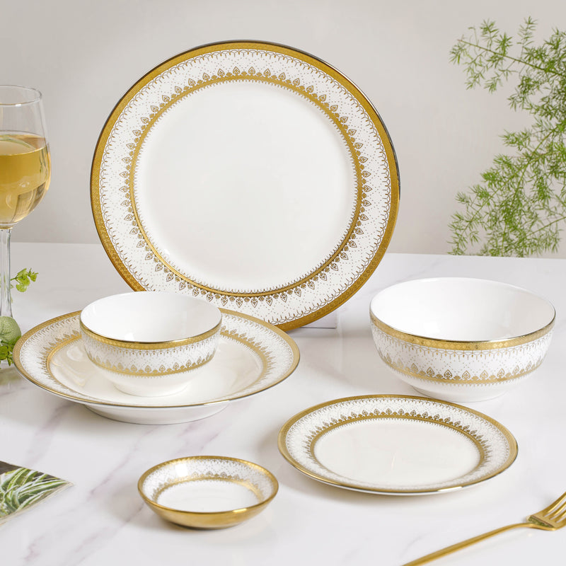 Aurelea Festive Pasta Plate - Serving plate, pasta plate, lunch plate, deep plate | Plates for dining table & home decor