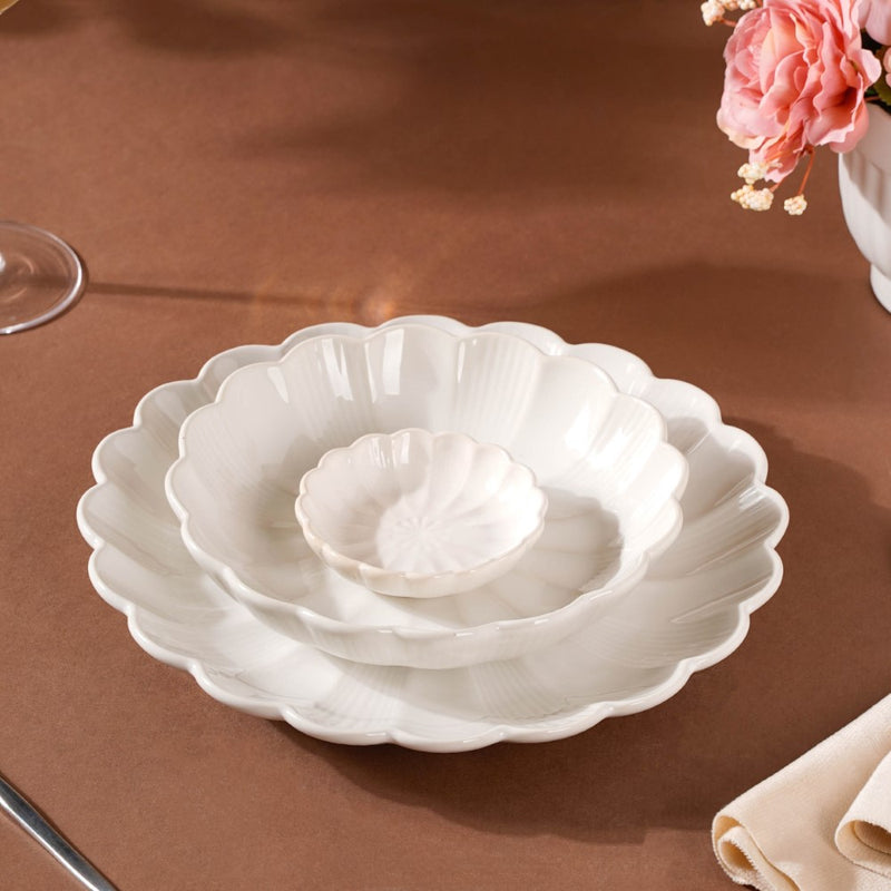 Ocean Ceramic Salad Plate White 7 Inch - Serving plate, snack plate, dessert plate | Plates for dining & home decor