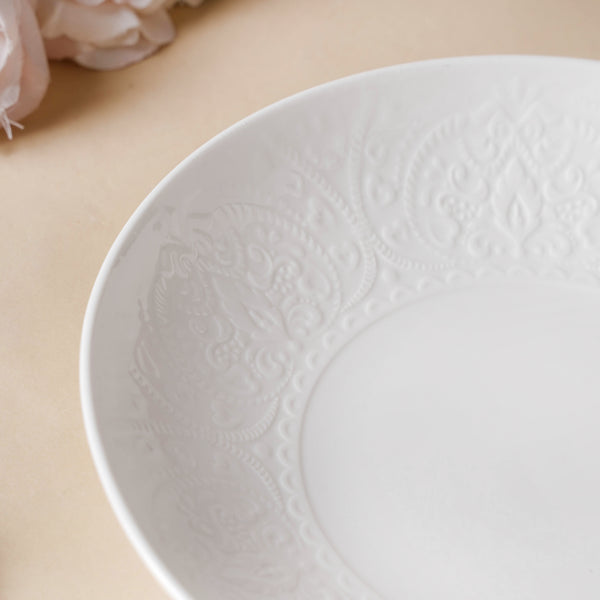Serena Lily White Dinner Plate 9 Inch - Serving plate, rice plate, ceramic dinner plates| Plates for dining table & home decor