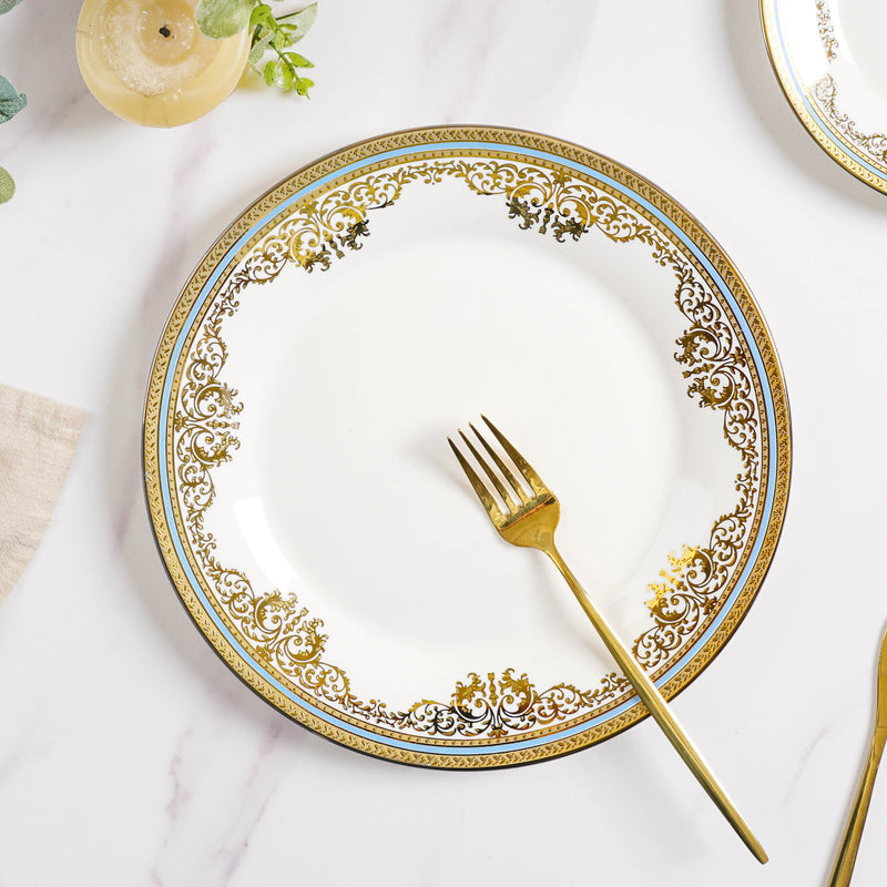 Aurelea Floral Dinner Plate - Serving plate, lunch plate, ceramic dinner plates| Plates for dining table & home decor