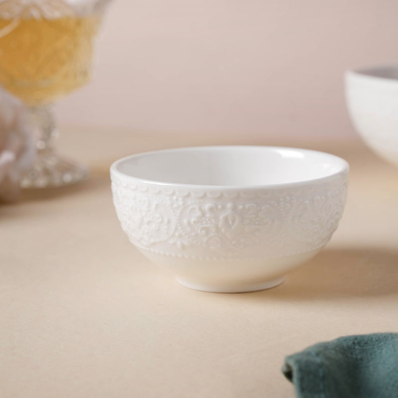 Serena Pearly White Dip Bowl 100 ml - Bowl, ceramic bowl, dip bowls, chutney bowl, dip bowls ceramic | Bowls for dining table & home decor 