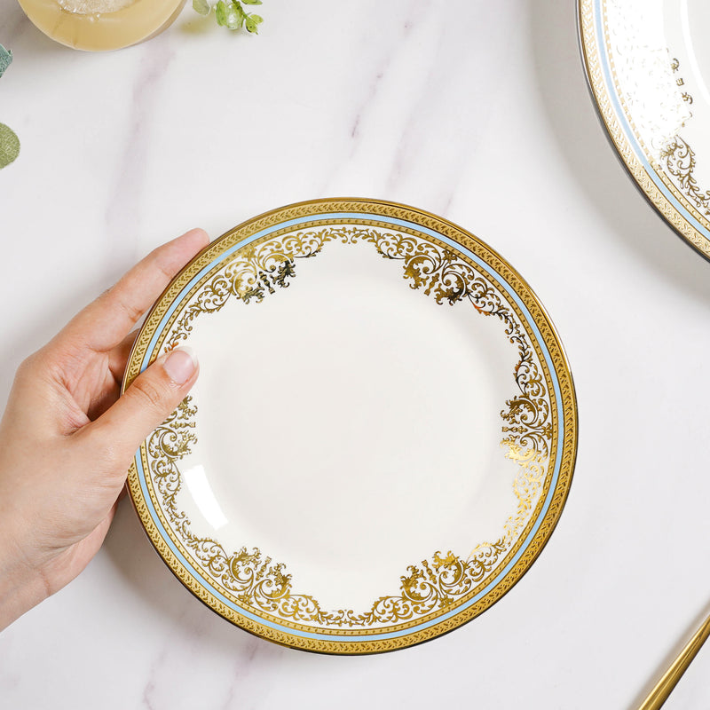 Aurelea Floral Salad Plate - Serving plate, snack plate, dessert plate | Plates for dining & home decor