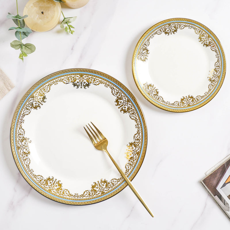 Aurelea Floral Dinner Plate - Serving plate, lunch plate, ceramic dinner plates| Plates for dining table & home decor