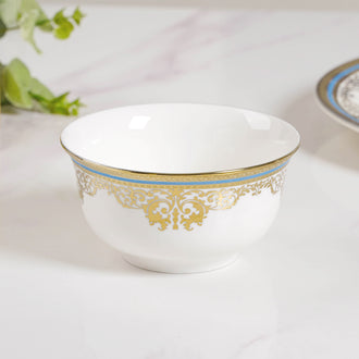 Aurelea Floral Dessert Bowl 300 ml - Bowl, soup bowl, ceramic bowl, snack bowls, curry bowl, popcorn bowls | Bowls for dining table & home decor